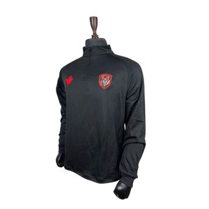 Camiseta de punto de media capa para hombre, de felpa francesa, de secado rápido, ajustada, con cremallera de 1/4, informal, de invierno, directa de fábrica OEM, personalizada - Product Image 3