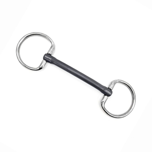 Bocado de titanio premium con anillo fijo y doble articulación para entrenamiento de equitación, fabricante OEM de artículos ecuestres. - Product Image 1