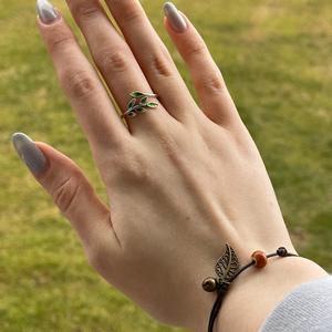 Bague ouverte en argent sterling 925, design artistique de feuille fraîche, zircon, bijoux coréens tendance, pour femmes, à porter tous les jours, cadeau d'anniversaire - Product Image 4