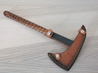 Hache Viking forgée à la main sur mesure |   Lame en acier à haute teneur en carbone, manche en bois de rose, outil de survie avec étui en cuir
