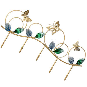 Ganchos y colgadores de pared de metal de primera calidad, chapados en oro, de diseño único con hojas distintivas, de alta gama, muy vendidos. - Product Image 4
