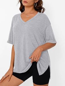 Oversized Crew Neck Tshirt Breathable Eco-Friendly Fabric Print Summer Tunic for Workout Gym Casual Home Wear - Product Image 3