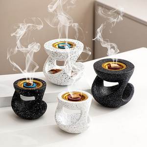Modern Resin <b>Incense</b> <b>Holder</b> for Home Decor Resin Top Sandalwood Base Aromatic Diffuser All-Season Home Decor Bakhoor Burner - Product Image 1