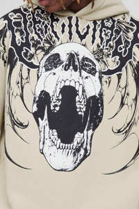 Sudadera con Capucha Unisex de Algodón Pesado con Estampado Gótico de Gran Escala y Cuello Extendido, Tallas Grandes, Personalizada, Más Vendida - Product Image 6