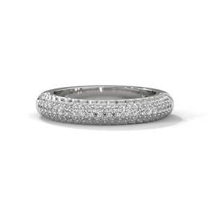 Anillo de Eternidad de Oro Blanco con Moissanita, Corte Redondo, Engaste Pavé, Joyería de Boda para Mujer - Product Image 1