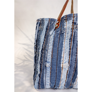 Factory Direct OEM Washed Distressed Denim Shoulder <b>Bag</b> Women Handbag Custom Logo ODM - Product Image 4