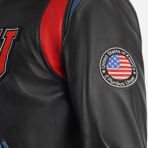 Veste en cuir Phi 2026 |    Veste brodée de fraternité |   Veste brodée de fraternité, veste bomber personnalisable - Product Image 3