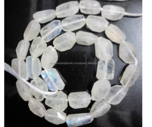 Pierre de lune naturelle arc-en-ciel facettes pépites de pierres précieuses perles 10-14mm longueur de brin de 13 pouces - Product Image 4