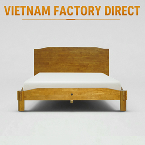 Lits en bois directement de l'usine du Vietnam, design minimaliste, cadre de lit en bois de caoutchouc durable, sans outils, mobilier de chambre pour les détaillants - Product Image 1