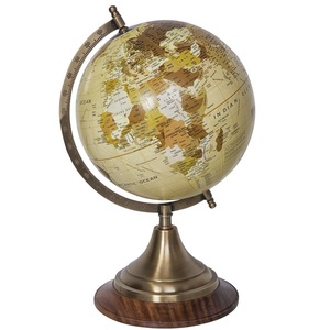 Globo Terráqueo de Aluminio de Lujo en Negro y Dorado con Base de Flecha Plateada Cromada, Esfera Geográfica Moderna para Decoración de Escritorio de Oficina - Product Image 3