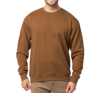 Sweat-shirt à col rond pour homme, couleur unie, coupe classique, pull décontracté en coton tricoté, vêtement d'automne - Product Image 1