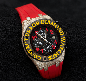 นาฬิกาโครโนกราฟหรูแนวธุรกิจหน้าปัดทรงกลมมีแถบยางสีแดงและตัวเลขแฟชั่นไม่ซ้ำใครเครื่องประดับผู้ชายหรูหรา - Product Image 1