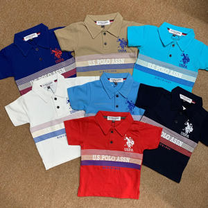 Polo T-shirt à manches courtes pour garçons, motif géométrique brodé, tricoté, écologique, respirant, style décontracté chic, marque populaire, en gros - Product Image 6