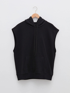 Sweat-shirt sans manches à capuche pour homme, débardeur décontracté uni, pull de sport avec poche - Product Image 3