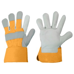 Gants de travail en cuir à doigts entiers avec grip antidérapant et fermeture auto-agrippante pour usage extérieur, unisexe, toutes saisons - Product Image 4