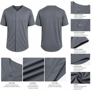 Maillot de baseball professionnel conçu avec un tissu de qualité pour les clubs, les équipes et les événements sportifs, offrant un confort actif pour un usage régulier. - Product Image 5