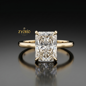 925 <b>Silver</b> Radiant Cut Solitaire Engagement <b>Ring</b> Minimalist <b>Emerald</b> Shape <b>Ring</b> Classic Wedding <b>Ring</b> Bridal Jewelry Gift for Her - Product Image 1