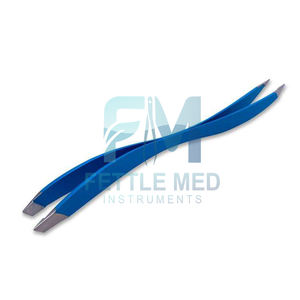 Pinzas Profesionales de Acero Inoxidable con Punta Inclinada ESD (Reutilizables) para Cejas, Uso en Salón y en el Hogar, Fettle Med FMI-439 - Product Image 6