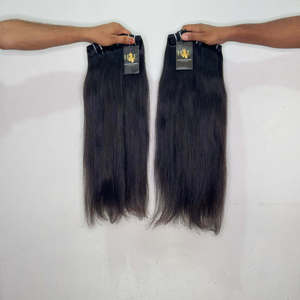 Cabello humano virgen indio sin procesar, cabello humano virgen ondulado y liso, proveedor de cabello humano camboyano. - Product Image 1