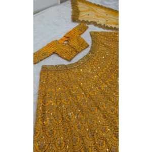 Vestidos de Noche de Diseñador, Elegante Lehenga Choli con Lentejuelas y Bordado Dori para Fiestas - Product Image 5