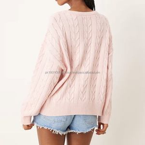 Custom <b>Vintage</b> Acrylic Designer Knitted <b>Sweater</b> Women's Cardigan Anti-Pilling V-neck Comfortable and Stylish - Product Image 3