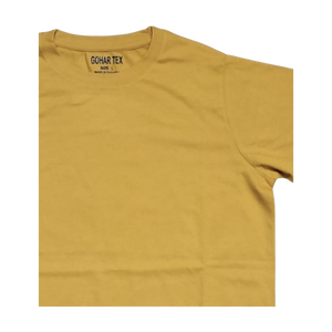 T-shirt essentiel pour homme à col rond – Coton 100 % premium, manches courtes, uni – T-shirt décontracté coupe classique couleur jaune moutarde - Product Image 2