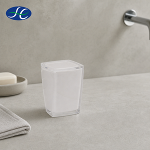Acrylic <b>toothbrush</b> <b>holder</b> cup new twist over molding contton box white - Product Image 2