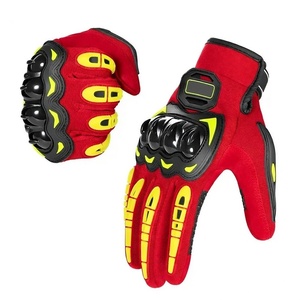 Heavy Duty Leather Motorcycle <b>Gloves</b> Hard Knuckle Guard Breathable Mesh Motorbike Riding Protective <b>Gloves</b> for Men - Product Image 1