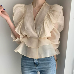 Blusa o Top Casual de Cuello Alto para Mujer, Primavera 2026, con Bordado, Manga Larga, Diseño Vintage, Suministro ODM - Product Image 6