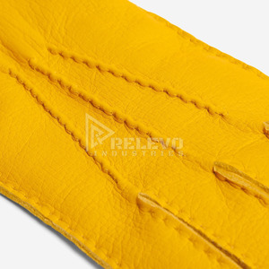 Gants en cuir double face en peau de mouton avec logo personnalisé, faible MOQ, marque privée, ultra chauds, doublure en vraie fourrure, gants d'hiver pour motards, vente en gros - Product Image 5