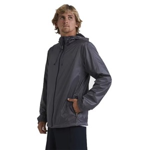 Veste de pluie pour homme, coupe-vent, imperméable, légère, pliable, décontractée, résistante au vent et à l'eau, gris anthracite, noir - Product Image 6
