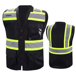 Custom Color Hi Vis High Visibility Reflective Zip Pocket Security Men's Polyester Nontoxic Workwear Waistcoat <b>Jacket</b> Wholesale - Product Image 5