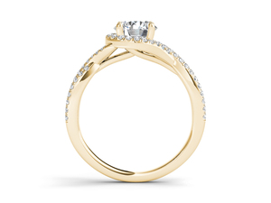 Anillo de Oro de 14K con Diamante Cultivado en Laboratorio de Corte Redondo de 1 Quilate, Diseño en Espiral, Certificado IGI, Color E, Claridad VS1, para Boda, Compromiso o Aniversario - Product Image 2