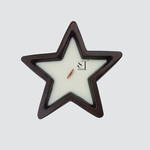 Vela de soja perfumada con logotipo personalizado, portavelas de madera en forma de estrella, tazón de cera de madera natural ecológico para aliviar el estrés, venta al por mayor - Product Image 4