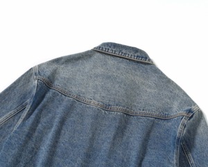 WINRO SPORTS Chaqueta vaquera vintage para hombre, corte ajustado, de mezclilla selvedge roja original, azul oscuro, estilo streetwear, con técnicas de lavado, para primavera, de secado rápido - Product Image 3