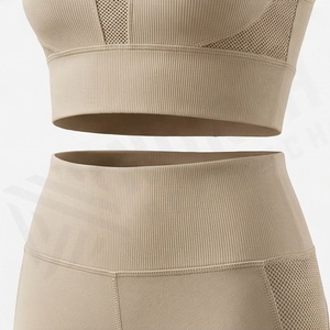<b>Low</b> MOQ Fashion Suspenders <b>Bra</b> Two Piece Womens Yoga Set Gym Fitness Activewear Exercise Sports Apparel Garment Gear - Product Image 5