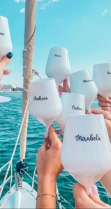 Copas de Vino Acrílicas Reutilizables para Novia y Damas de Honor, 150 ml, Personalizadas, Ecológicas, Coloridas, para Celebraciones - Product Image 3