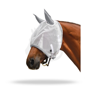 อุปกรณ์ขี่ม้า หน้ากากกันแมลงวันสำหรับม้าพร้อมที่ครอบหู (วัสดุตาข่าย) อุปกรณ์ป้องกันสำหรับขี่ม้าแบบปรับแต่งได้ สำหรับการฝึกขี่และการใช้งานกลางแจ้ง - Product Image 1