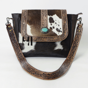 Sac messager en cuir de vache véritable de style occidental, sac bandoulière fait main pour hommes - Product Image 1