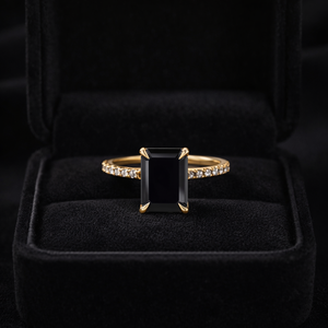 Unique Black Onyx Gemstone Ring 925 <b>Solid</b> <b>Silver</b> Gift Ring - Product Image 1