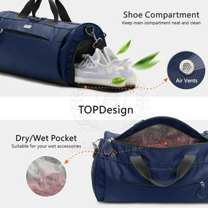 Stylish Casual Sports Gym Bag <b>Shoe</b> Compartment Lightweight Polyester <b>Foldable</b> Eco-Friendly Nylon Lining Travel Friendly Design - Product Image 4