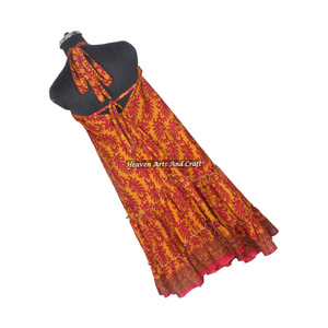 Nuevo Vestido Largo Bohemio de Playa para Mujer 2026, con Cuello en V, Estampado Floral, Holgado, Estilo Boho Vintage, Vestido de Seda Sari, Elegante - Product Image 5