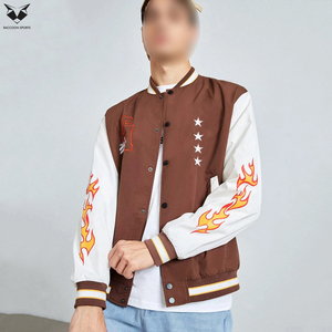 Wholesale Men Satin Varsity Jacket Lightweight Custom Embroidery Printed Casual Retro Slim Fit Streetwear Bomber Jackets - Product Image 2