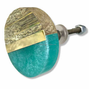 FWE-Perilla de resina elegante con acento de latón para muebles de cocina, armarios, cajones y puertas de armarios - Product Image 1