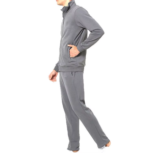 Men's Gray Full Sleeve Tracksuit Set Half-Zip Casual Solid Color Sweatshirt and <b>Pants</b> Regular Fit Autumn Wear - Product Image 4