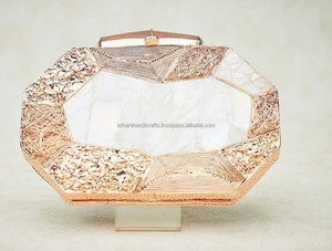 MOP Geometric Clutch Brass and MOP Rectangle Clutch Hand <b>Bag</b> for Women at WHOLESALE PRICE by LUXURY CRAFTS - Product Image 6