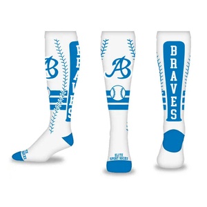 Calcetines de Béisbol Hasta la Rodilla Color Marrón con Logotipo de Calavera, Diseño Deportivo con Impresión Digital para Adultos, Calcetines Deportivos Personalizados para Hombre - Product Image 3