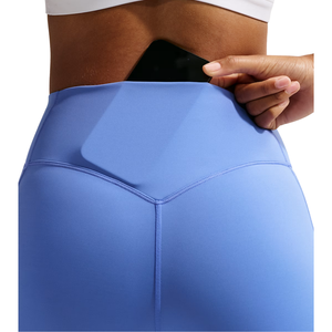Women's Casual High Waist Blue Yoga Leggings <b>Tummy</b> <b>Control</b> Quick Dry Lightweight Breathable Knee-Length Workout Stretch Pants - Product Image 5