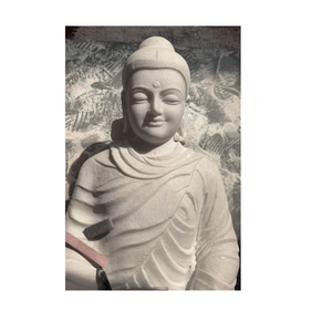 Estatua de Buda de mármol blanco de Artifax Vietnam, la más vendida (postura sentada) - Product Image 3
