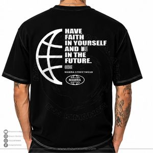 T-shirt oversize streetwear pour homme avec logo imprimé personnalisé, en coton, manches courtes, décontracté, noir, pour l'été - Product Image 2